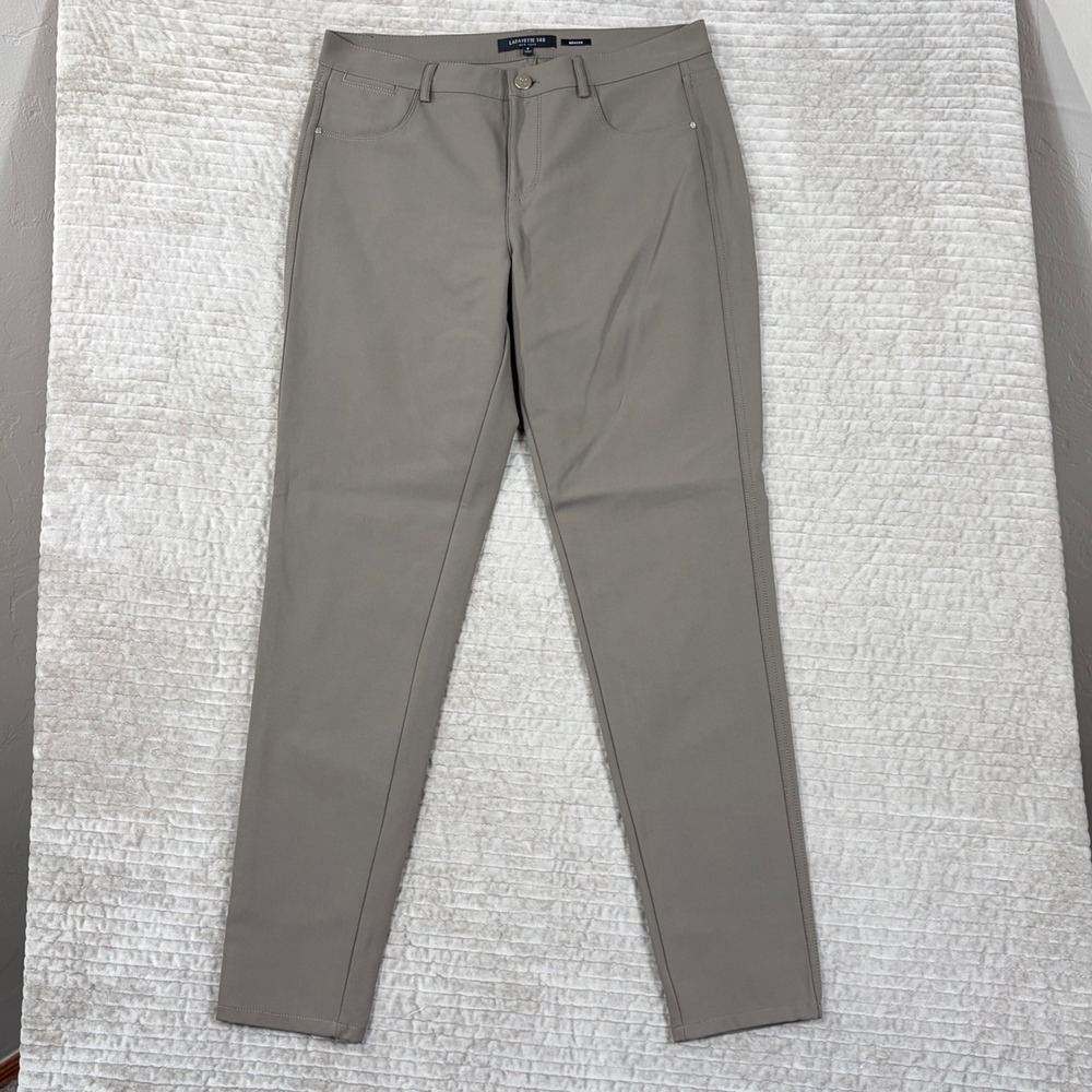 Lafayette 148 New York Mercer‎ Acclaimed Stretch Skinny Pants Taupe Brown Size 6